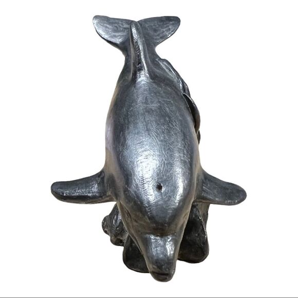 MICHAEL A. RICKER Swimming Dolphins #3 Signed Pewter Figure Ocean | Certified - Picture 3 of 8